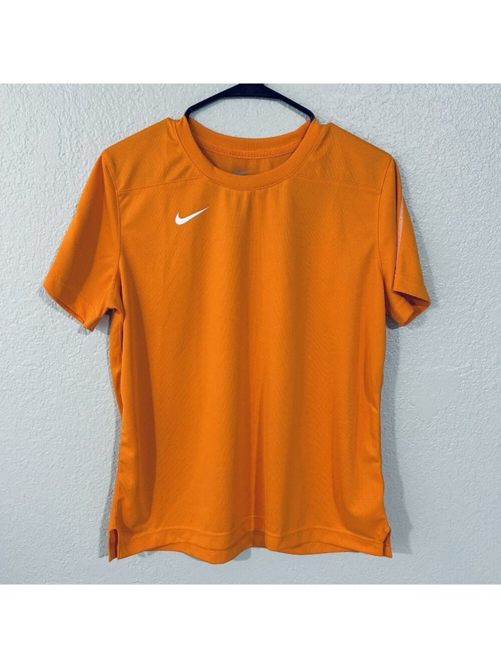 Nike Dri Fit Womens Large Orange Athletic Running Training Short Sleeve Tee NWT